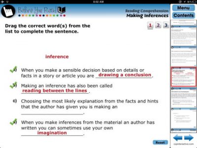 Reading Comprehension - Screenshot